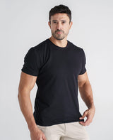 Camiseta de algodão egípcio preta Denver Reise vista 3/4