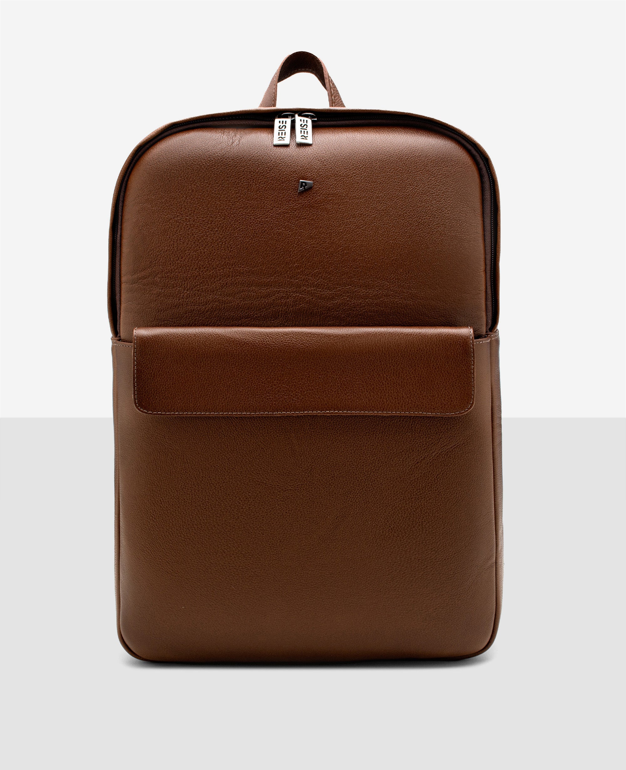 Mochila couro Manhattan marrom Reise vista 3 4