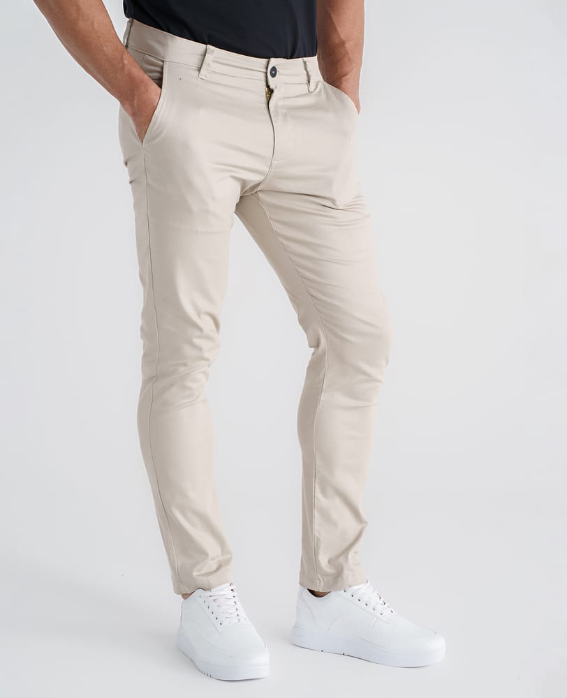 Calça Alfaiataria Brooklyn Sarja Bege