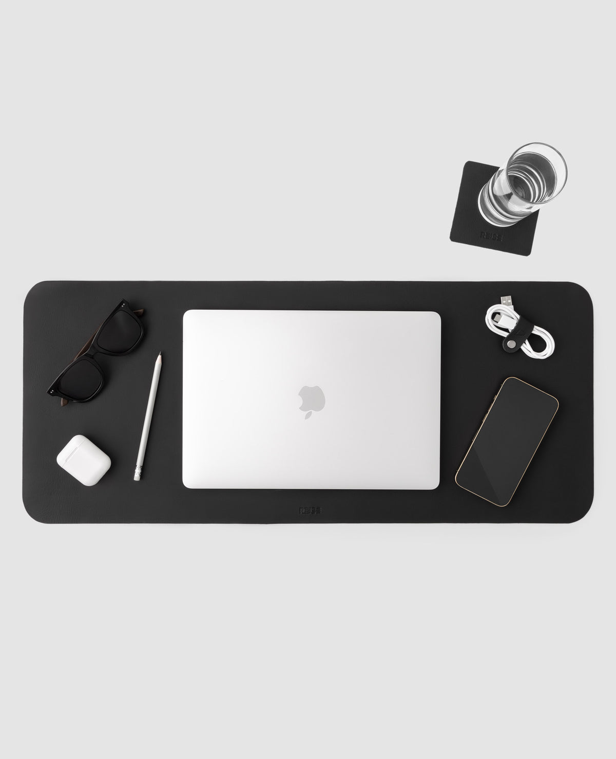 Kit Workplace Preto em Couro Premium