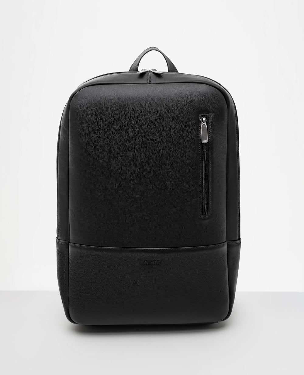 Mochila de Couro Preta Ambition