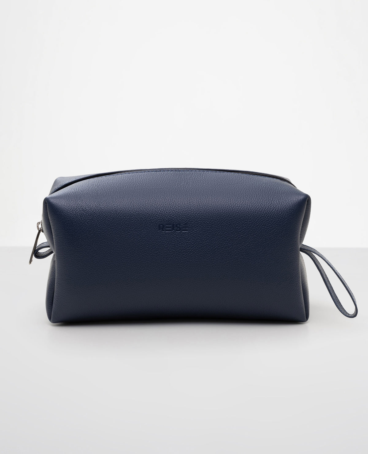 Necessaire Ambition Azul Marinho em couro, vista frontal