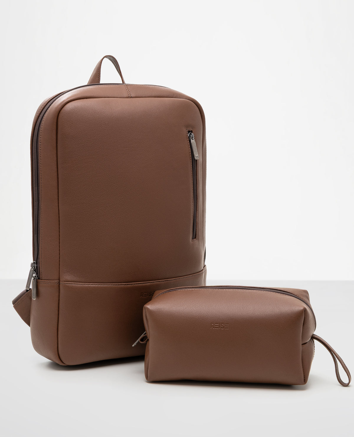 Kit Ambition Couro Marrom | Mochila + Necessaire
