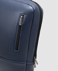 Kit Ambition Couro Azul Marinho | Mochila + Necessaire