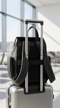 Mochila Milão de couro Floater Preta