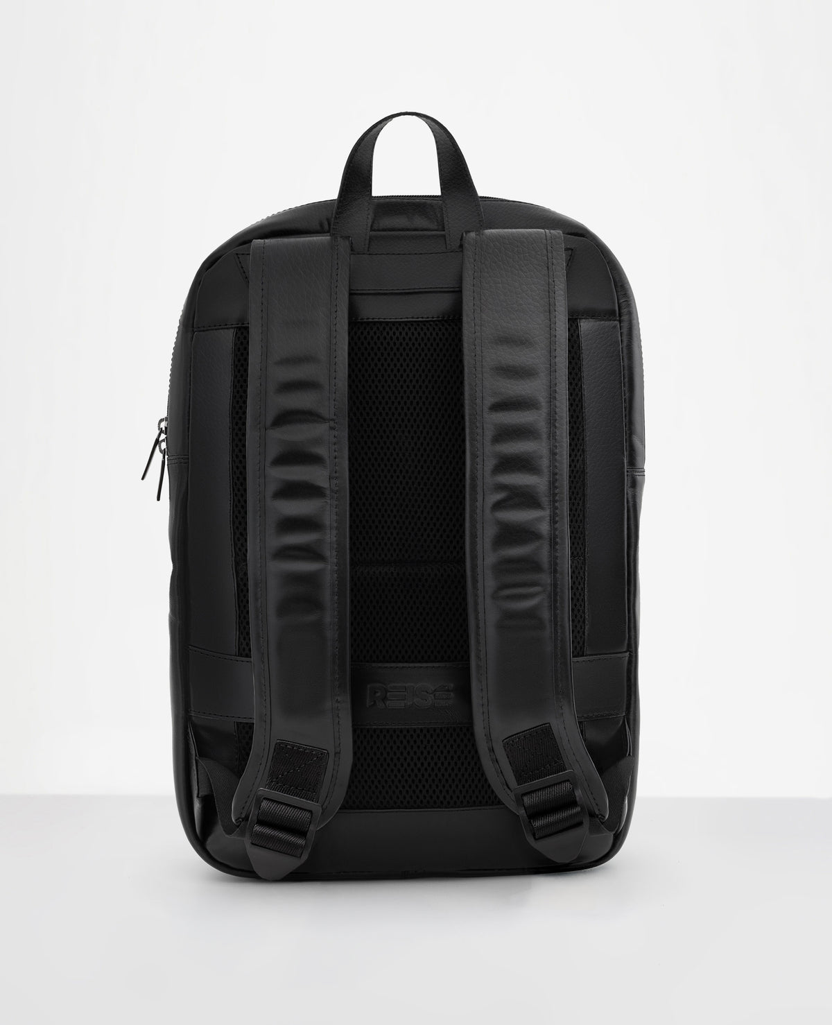 Mochila Slim Couro Preta New York Vista Traseira