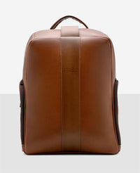 Mochila de couro marrom Stuttgart Reise vista 3 4