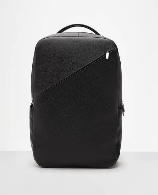 Mochila de couro preta Munich Reise vista 3 4