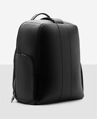 Mochila de couro preta Stuttgart vista frontal