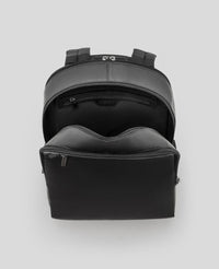 Mochila de couro preta Vancouver aberta