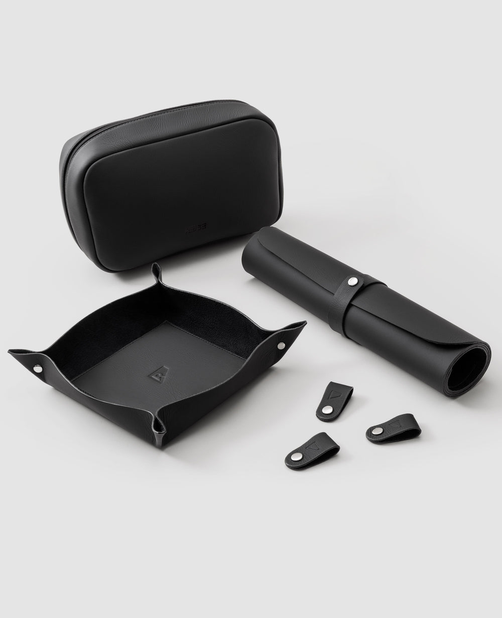 Kit Workplace Preto em Couro Premium
