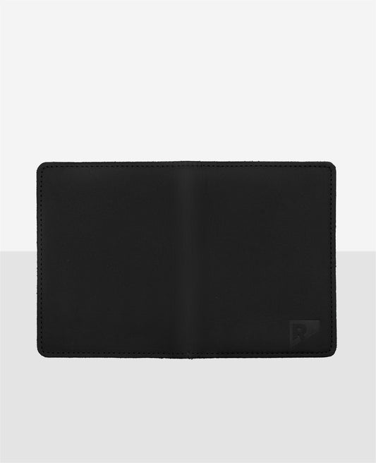 Porta Passaporte Couro Preto Stuttgart Frontal