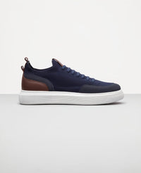 Tenis casual azul marinho RS Knit Reise vista 3 4