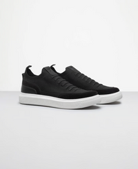 Tênis casual knit preto RS vista lateral externa