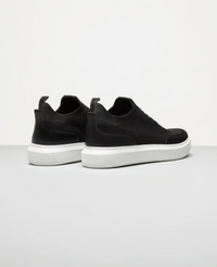 Tênis casual knit preto RS vista traseira do calcanhar