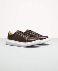 Tênis casual marrom RS3 vista lateral externa