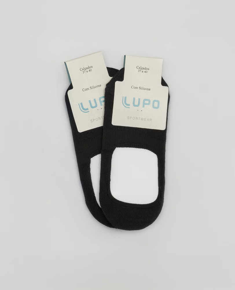 Kit 2 Pares de Meia Preta Super Invisível Lupo