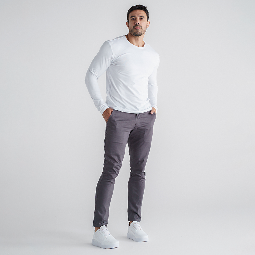 Calça Alfaiataria Brooklyn Sarja Cinza