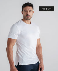 Kit 3 Camisetas Algodão Egípcio Denver Branca