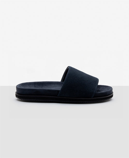 Chinelo Slide Camurça Azul Marinho R8