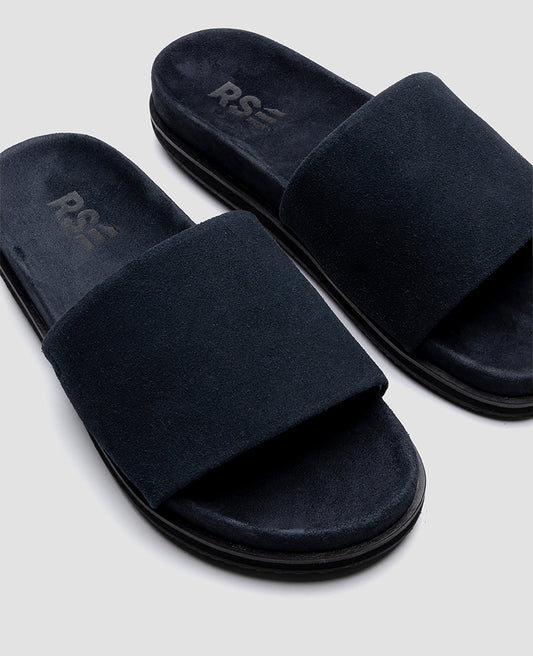 Chinelo Slide Camurça Azul Marinho R8
