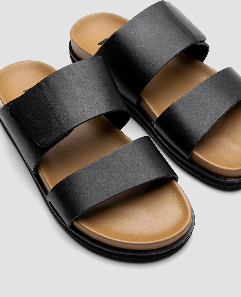 Sandália Slide Preta Cabriolet